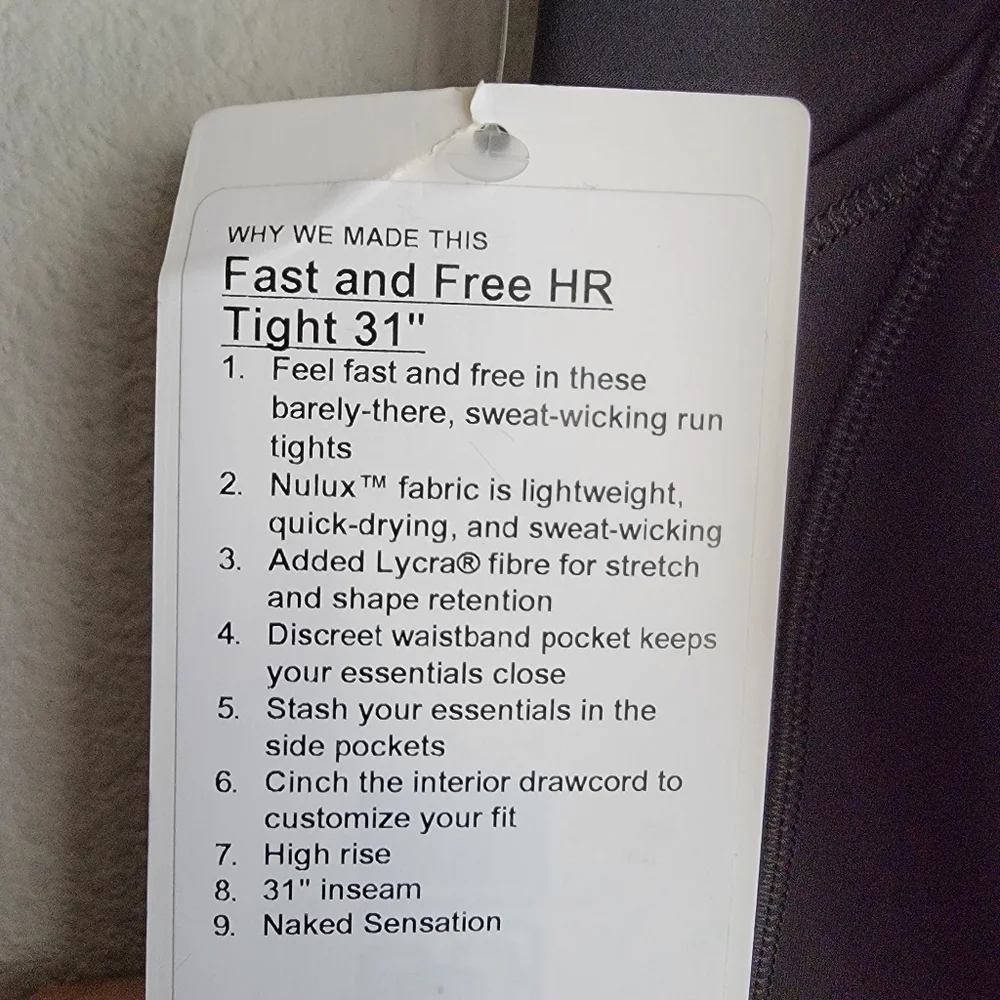 Lululemon Fast & Free Tight 31